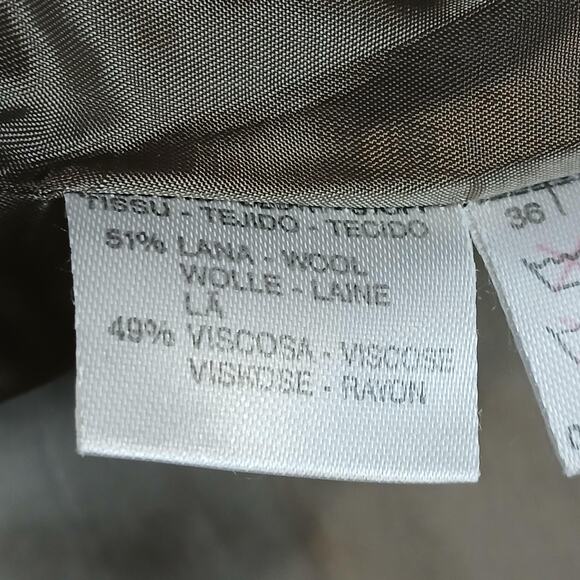 MaxMara Coat Womens Small Taupe Beige Wool Blend Long Jacket Made in Italy Lined - Picture 12 of 14